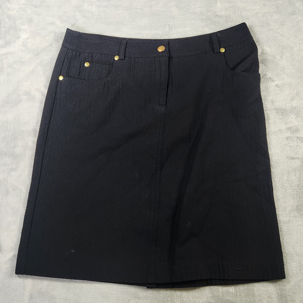 J.McLaughlin for Dillards Black‎ Quilted Knee Length Pencil Skirt SZ 10